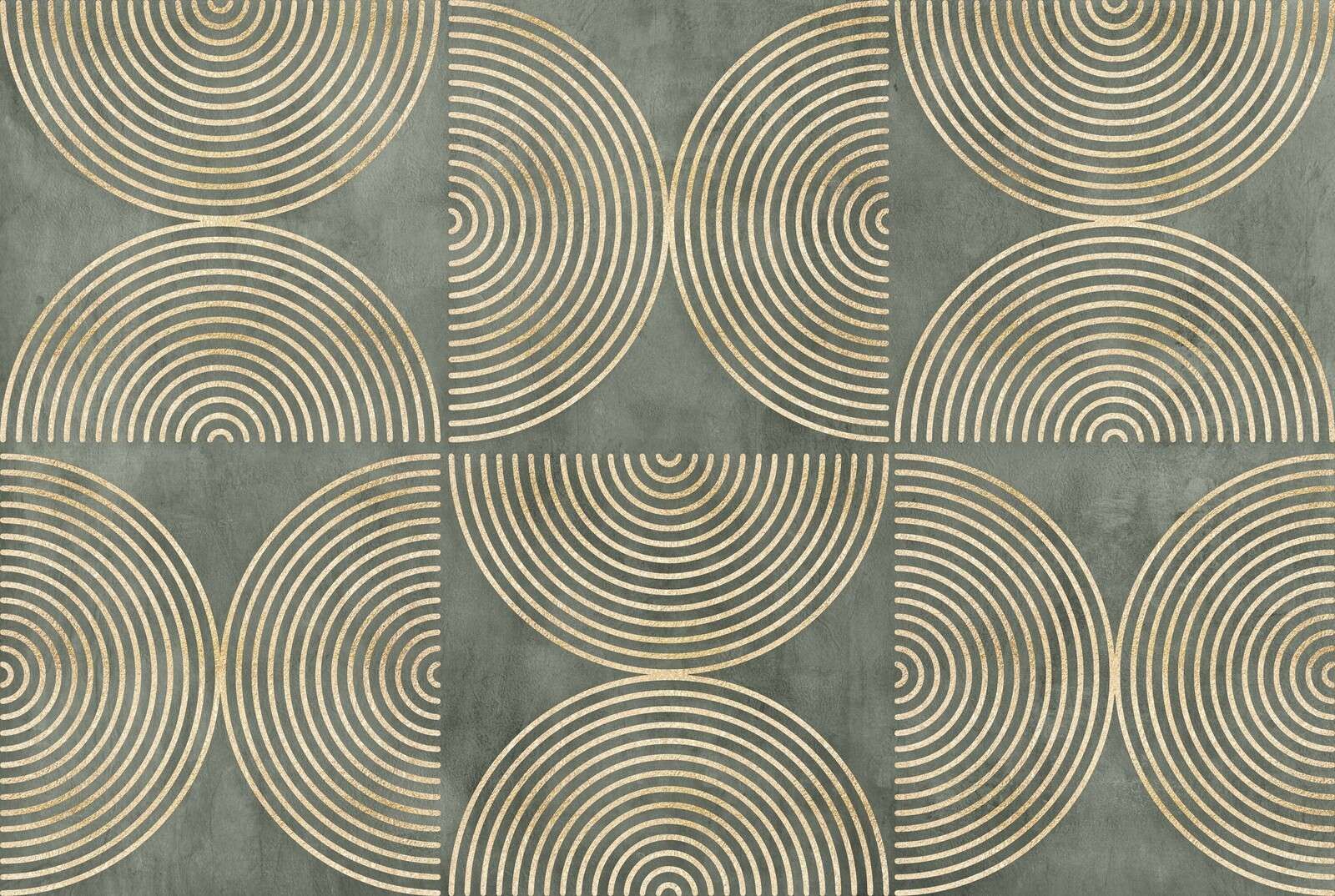 Eclectic Circles Modern Art Green Gold