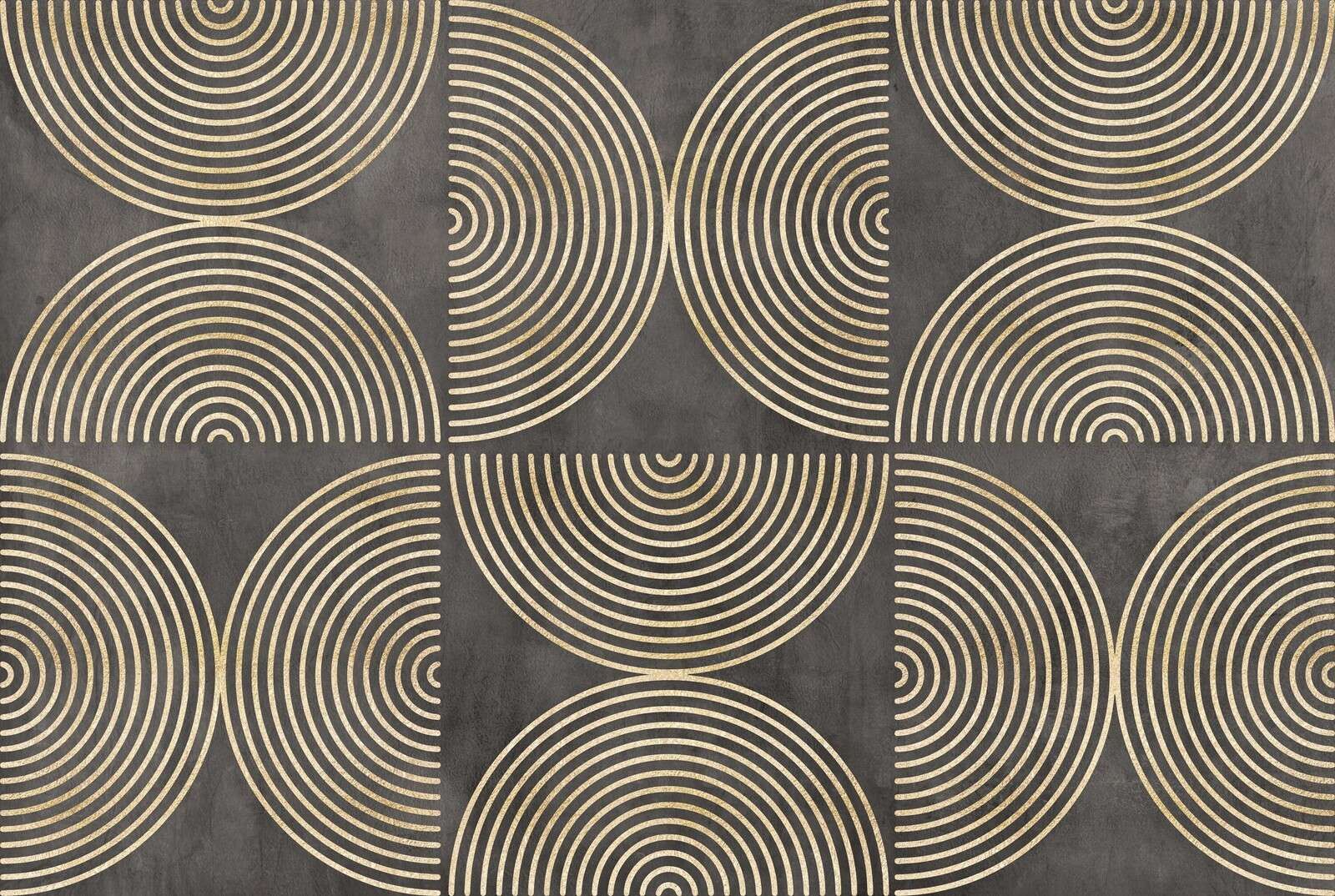 Eclectic Circle Modern Art Gold Brown