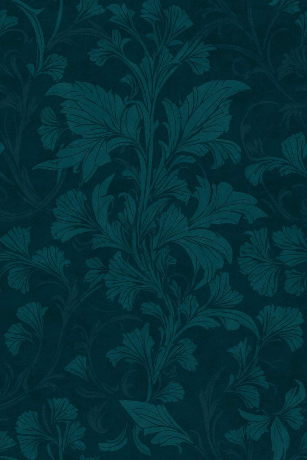 William morris style monochrome flourish damask pattern emerald teal