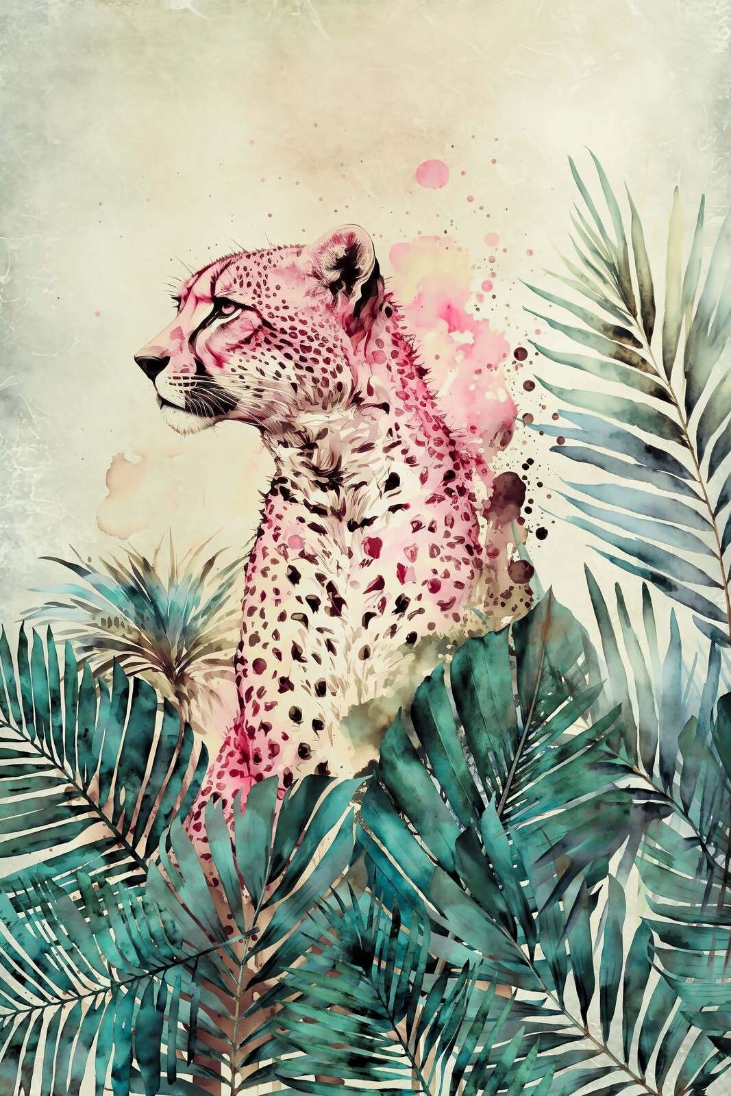 Pink cheetah jungle wildlife
