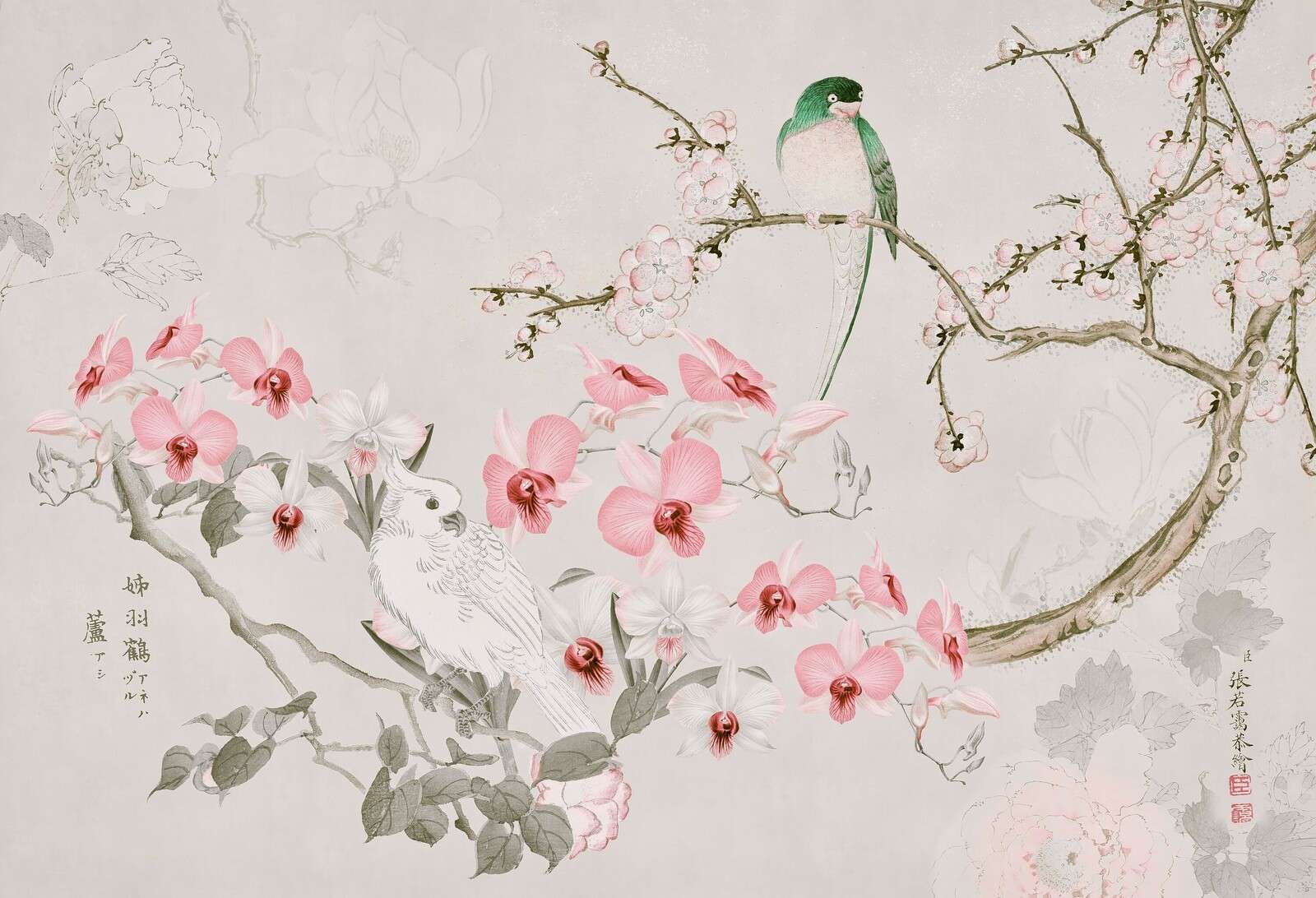 Chinoiserie with cockatoo