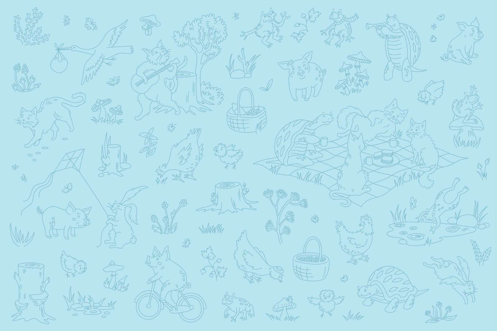 Bos dieren rustig licht blauw