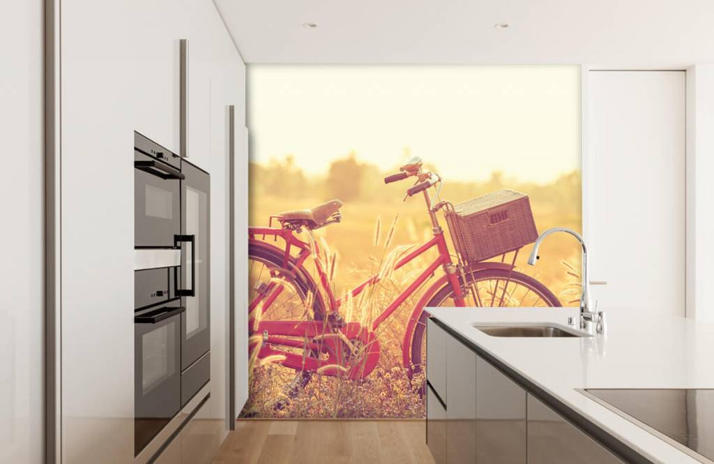 Landschap behang - Vintage fiets - Slaapkamer 3