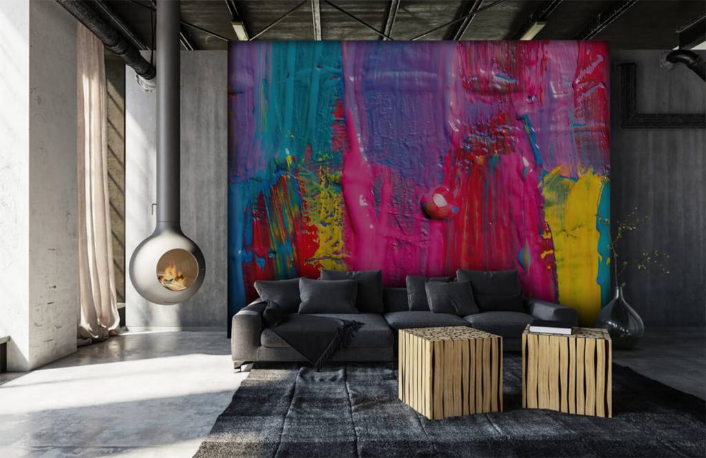 Modern behang - Gekleurde verf - Vergaderruimte 7