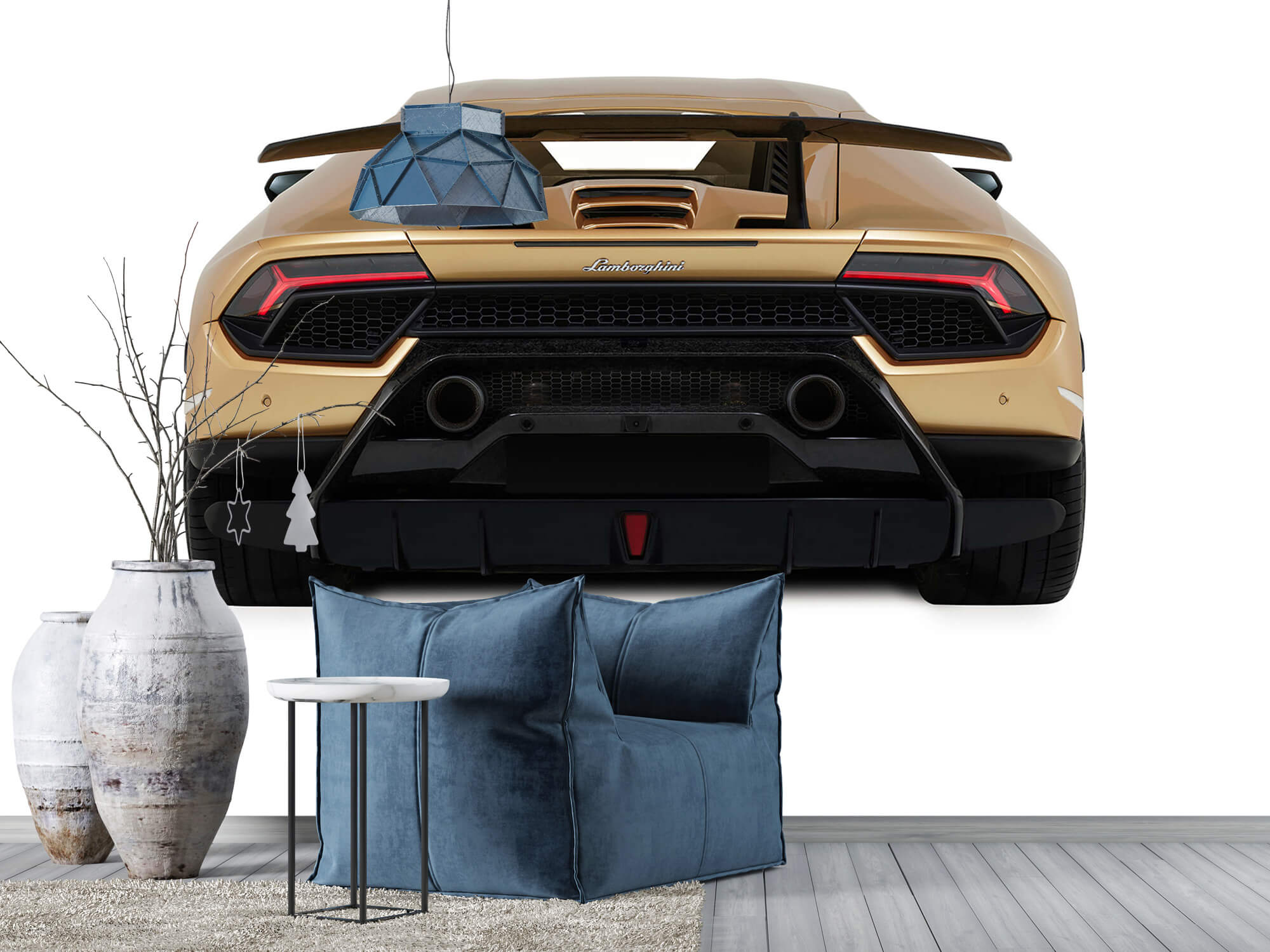 Wallpaper Lamborghini Huracán - Achterkant, wit 9