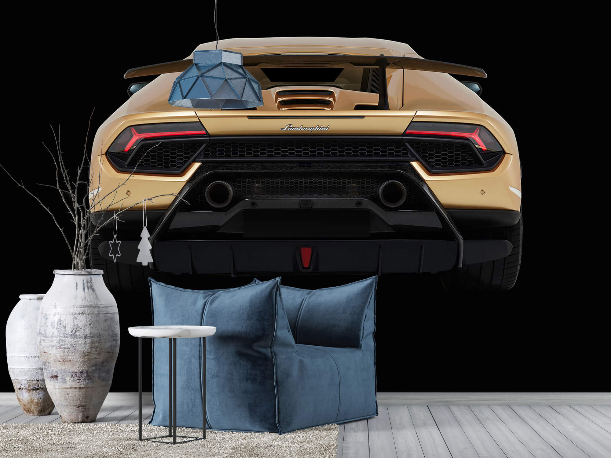 Wallpaper Lamborghini Huracán - Achterkant, zwart 8