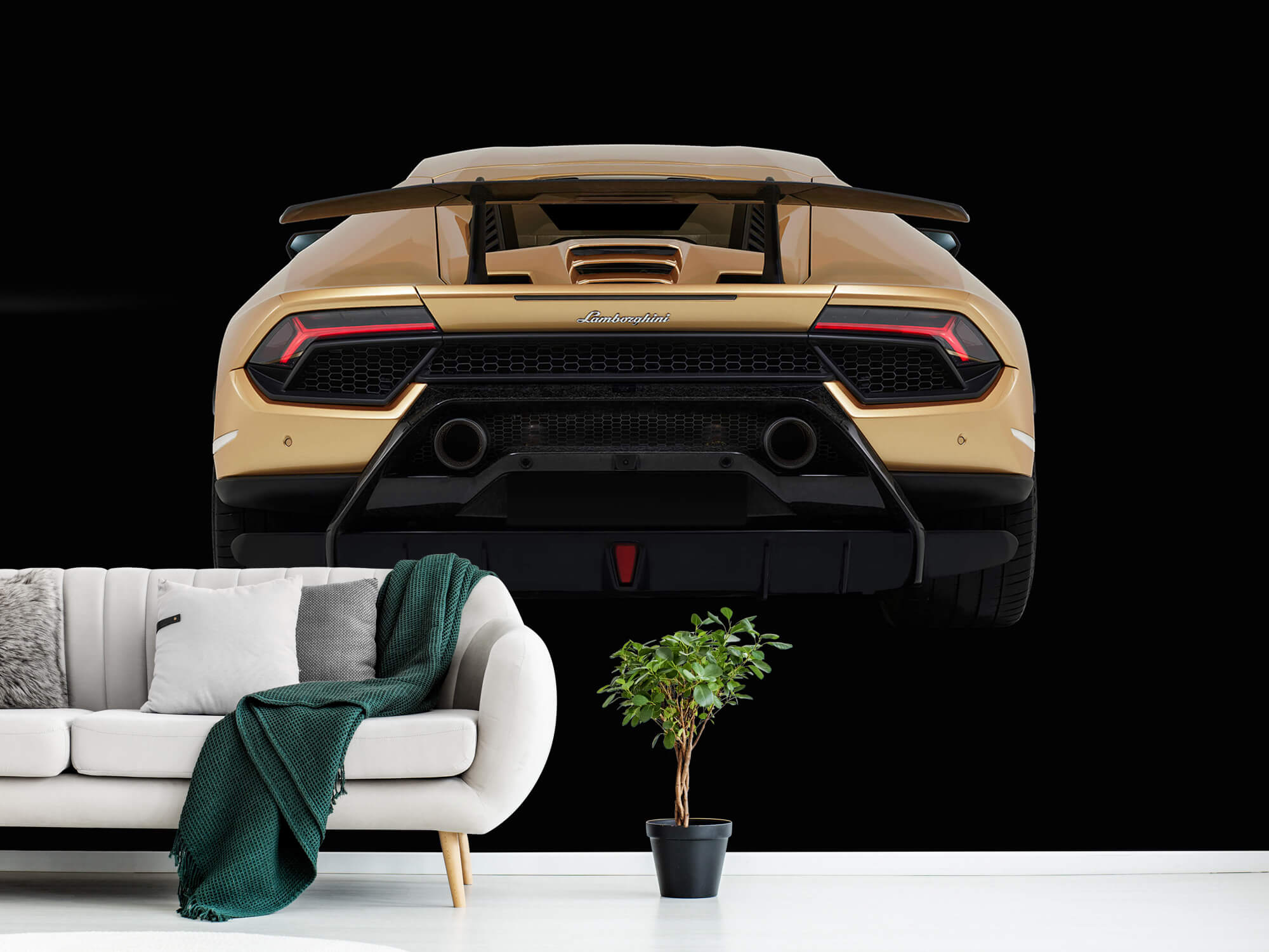 Wallpaper Lamborghini Huracán - Achterkant, zwart 12