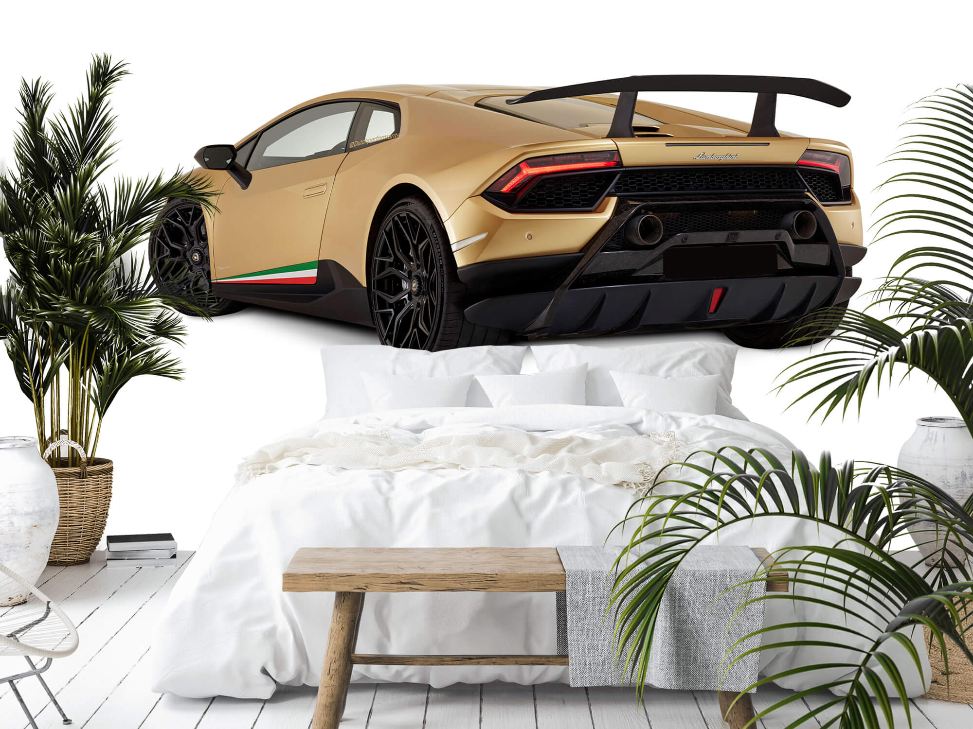 Wallpaper Lamborghini Huracán - Linker achterkant, wit 2