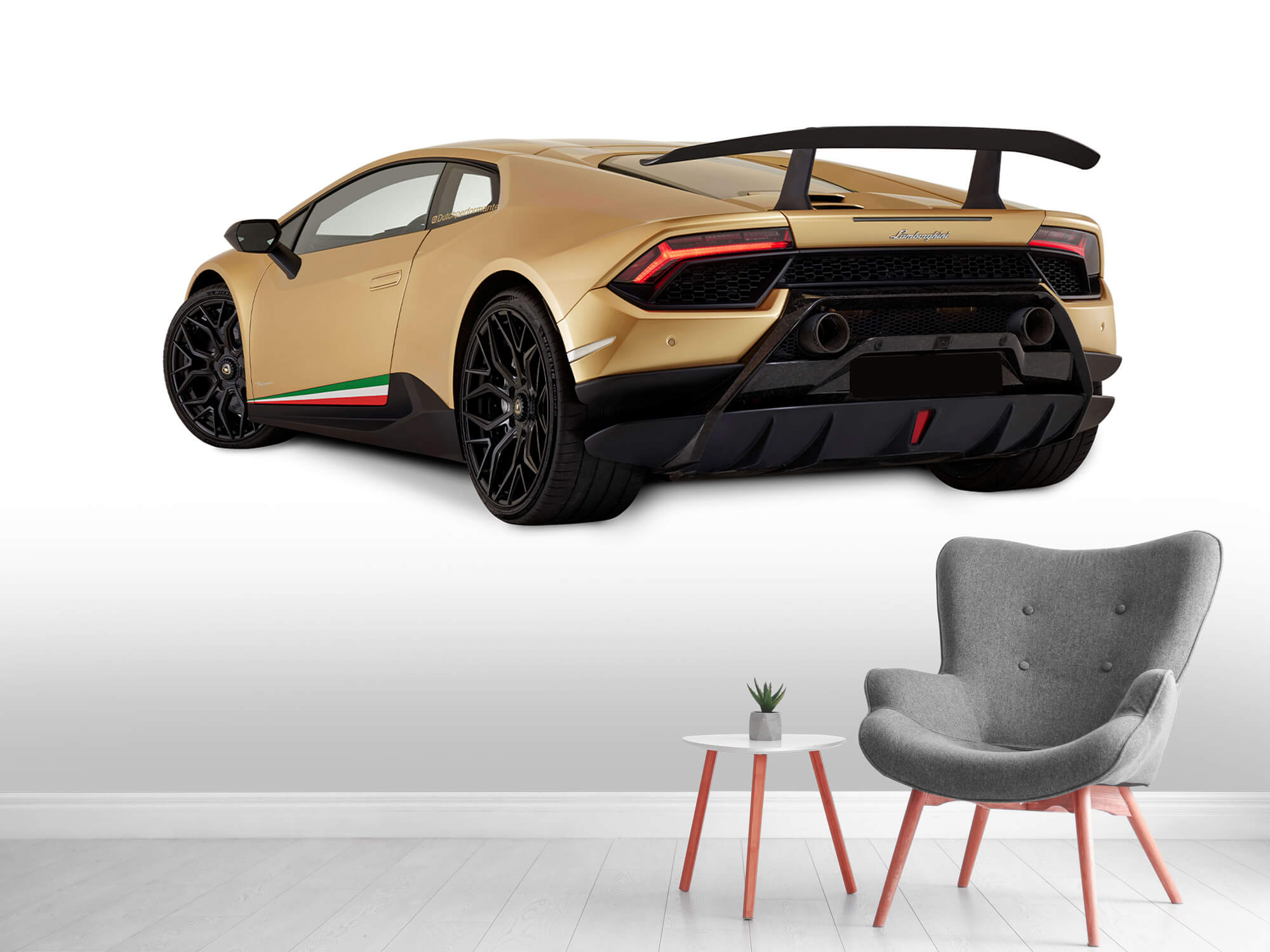Wallpaper Lamborghini Huracán - Linker achterkant, wit 4
