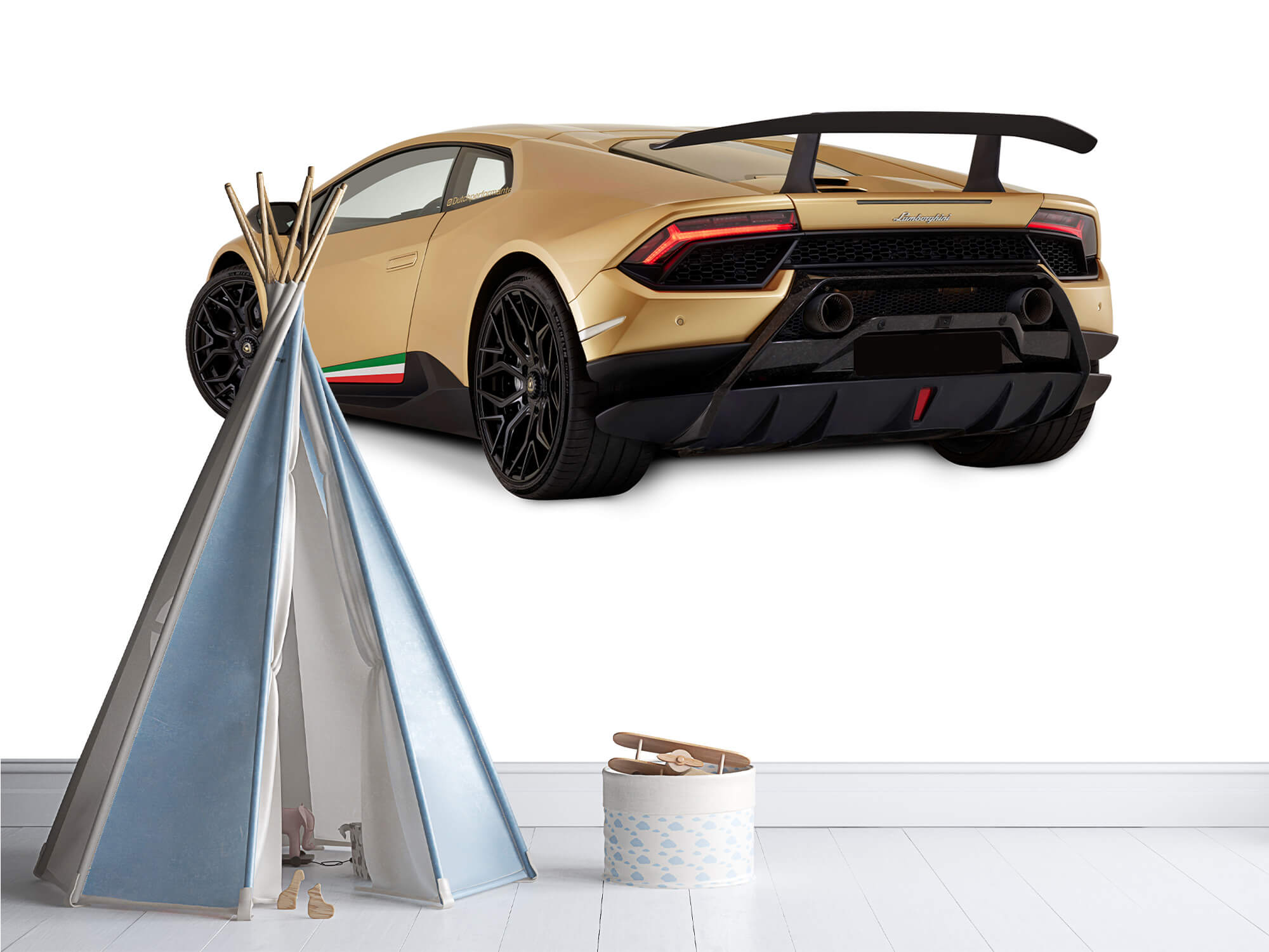 Wallpaper Lamborghini Huracán - Linker achterkant, wit 12