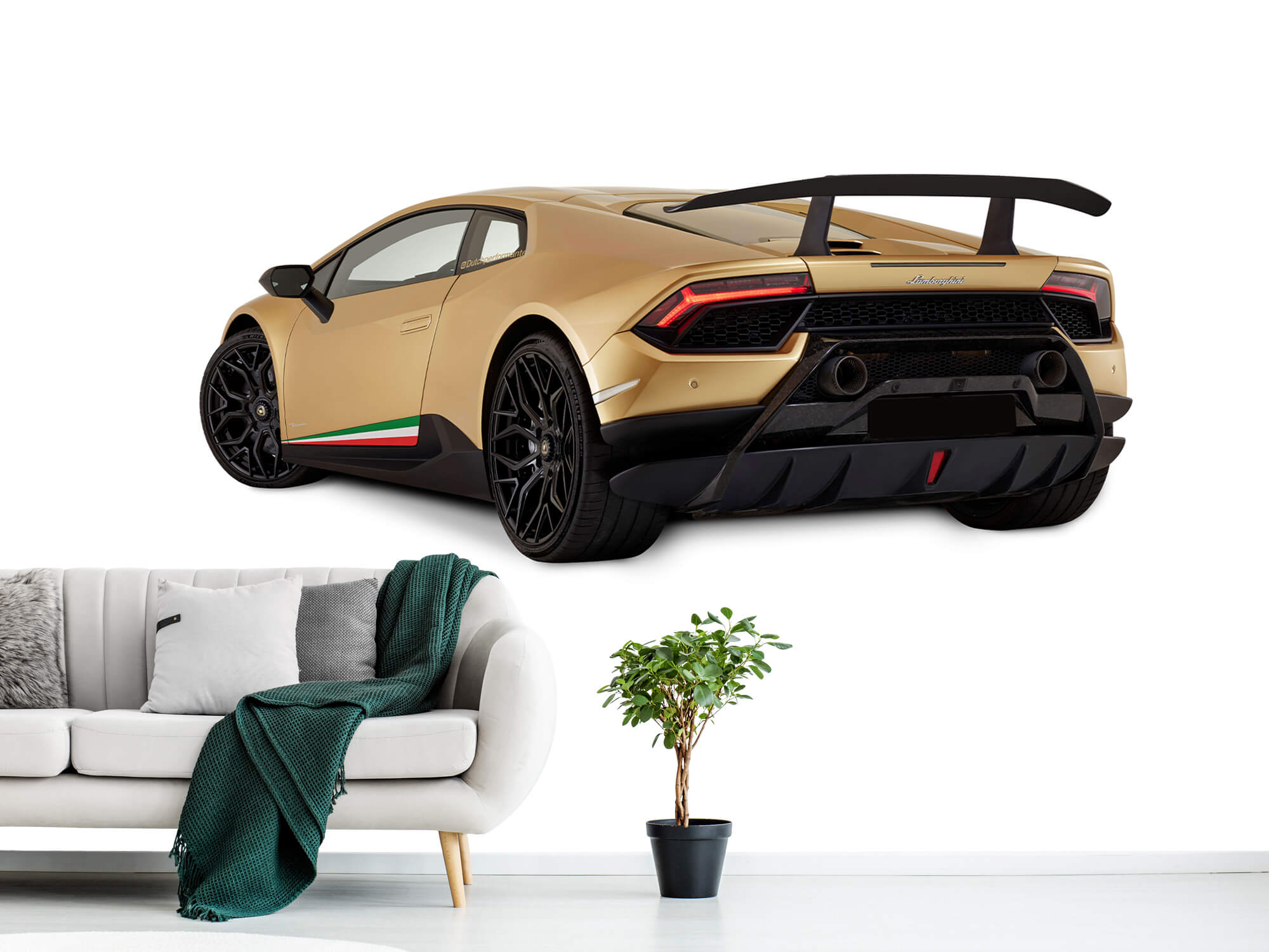 Wallpaper Lamborghini Huracán - Linker achterkant, wit 1