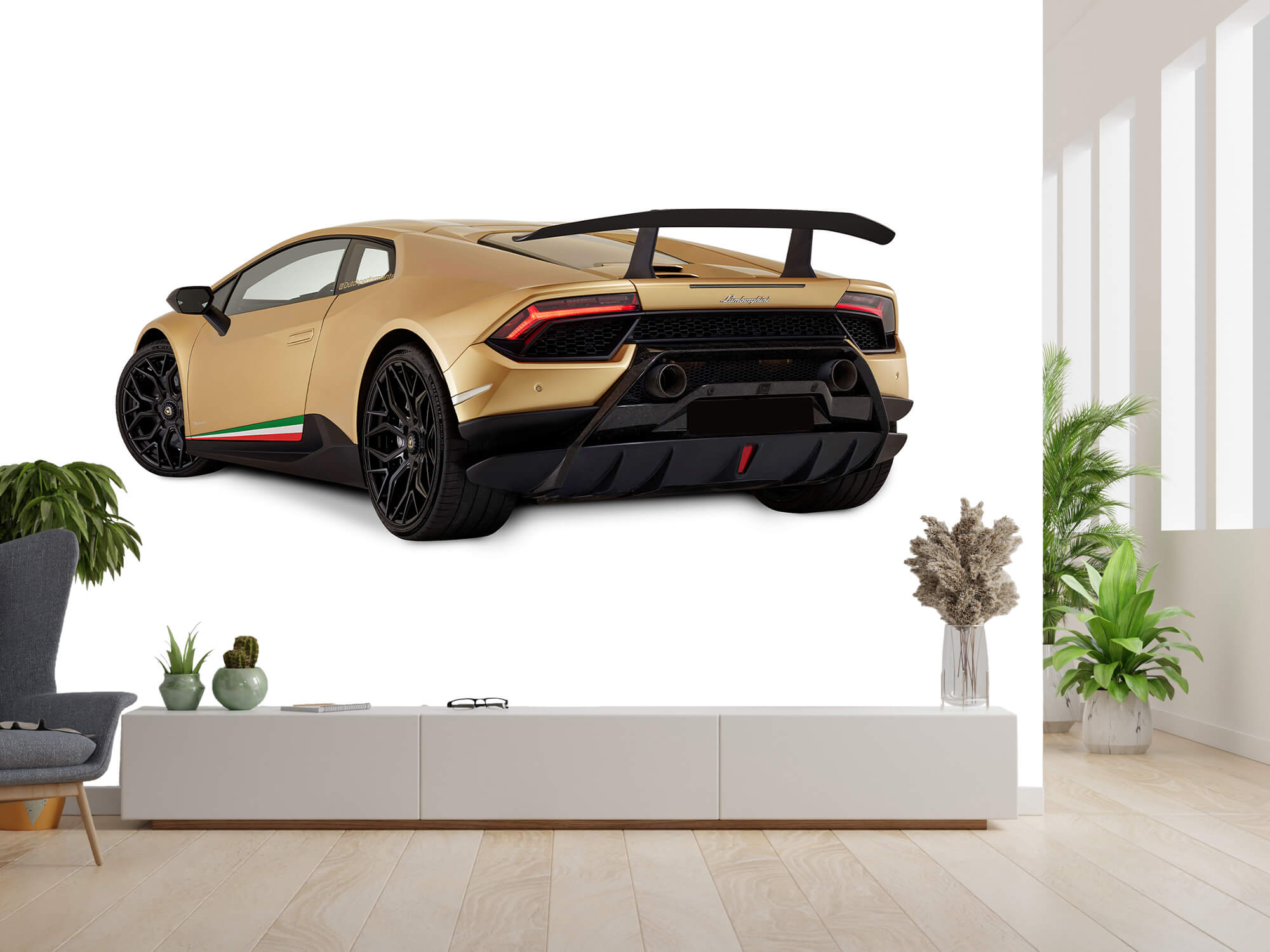 Wallpaper Lamborghini Huracán - Linker achterkant, wit 3