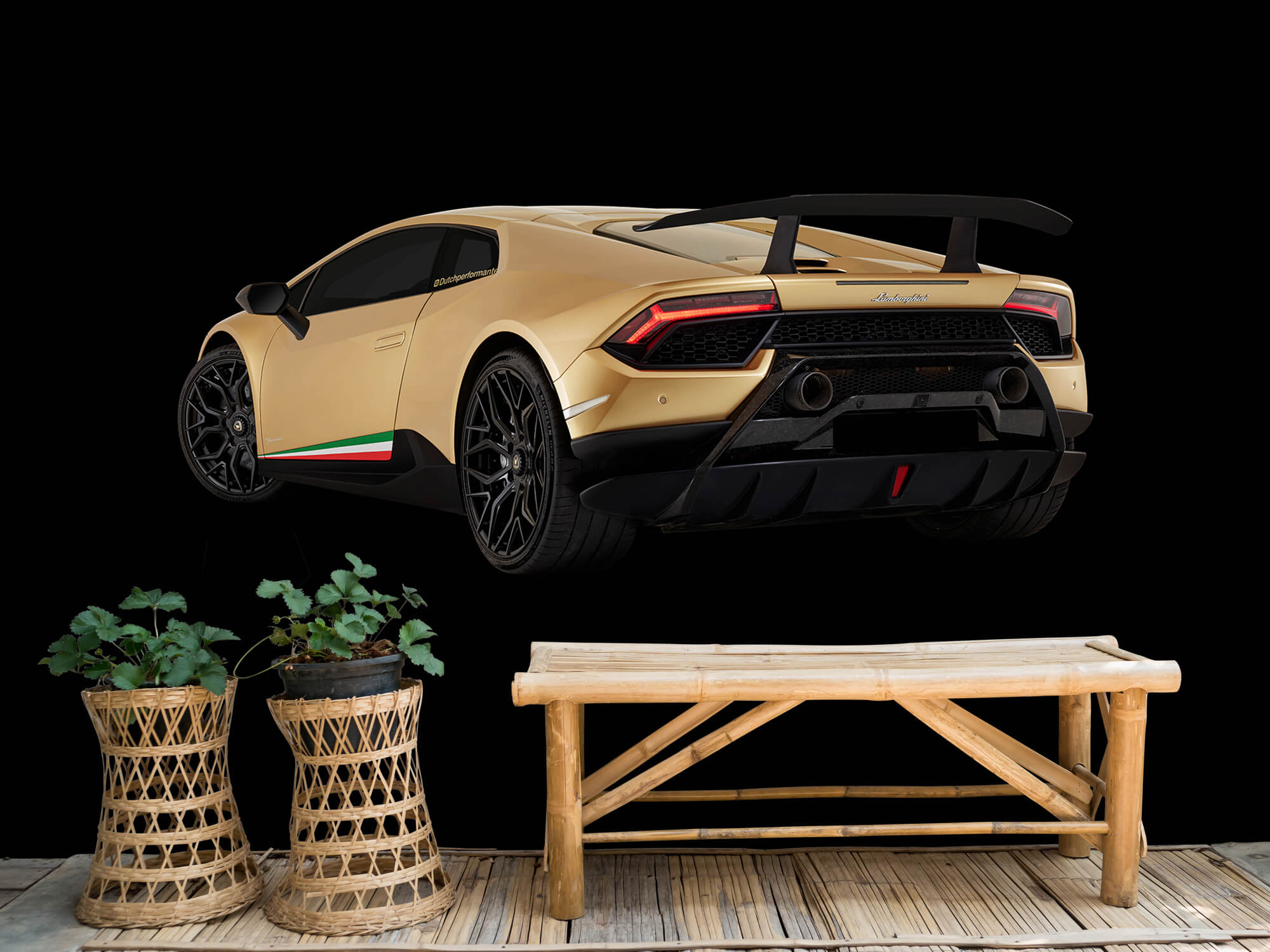 Wallpaper Lamborghini Huracán - Linker achterkant, zwart 6