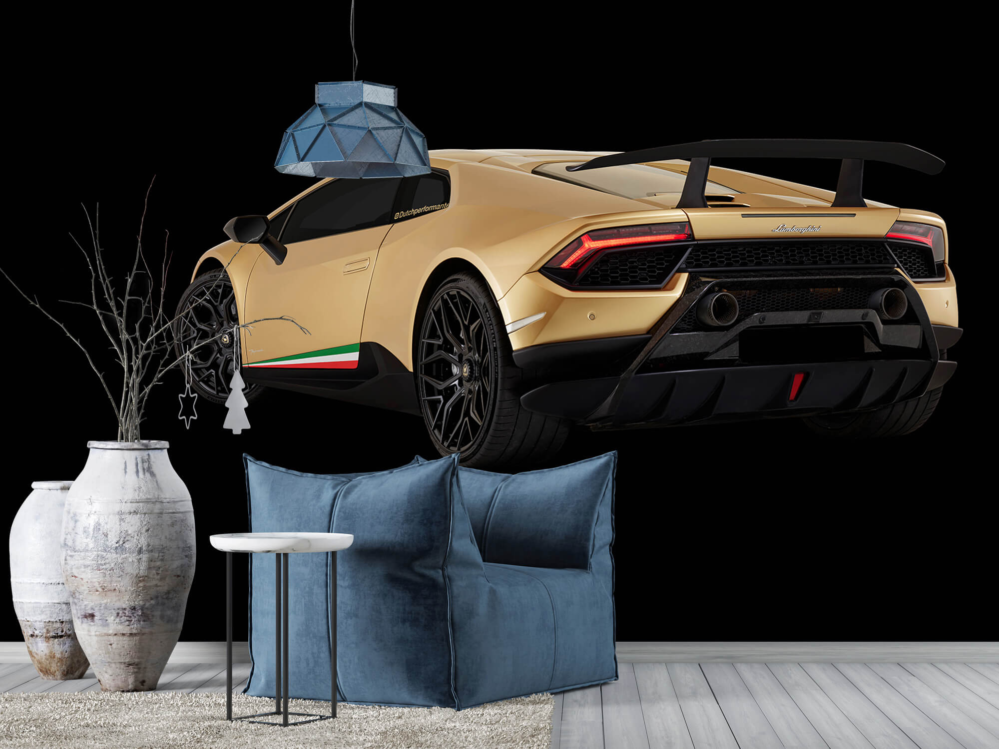 Wallpaper Lamborghini Huracán - Linker achterkant, zwart 10