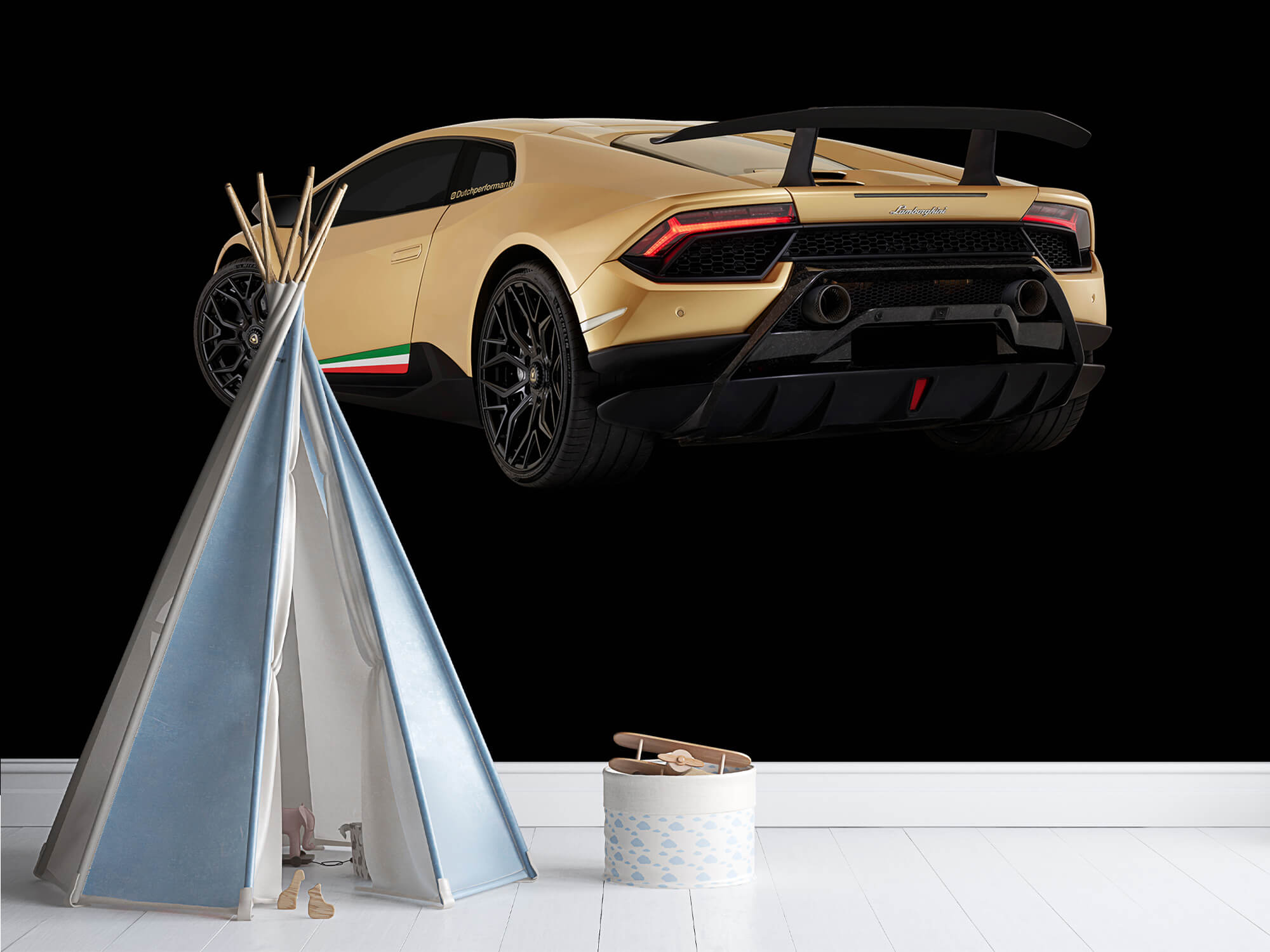 Wallpaper Lamborghini Huracán - Linker achterkant, zwart 4