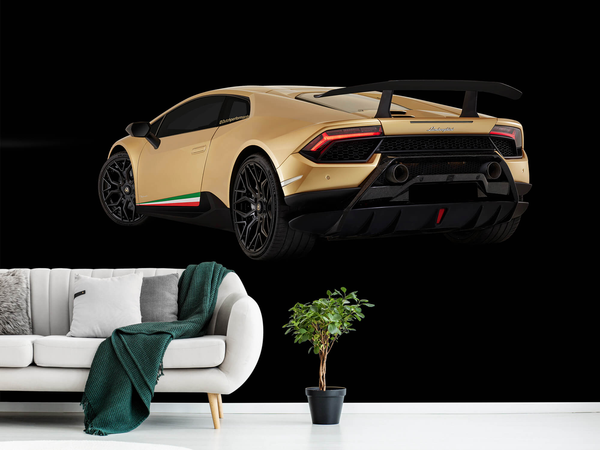 Wallpaper Lamborghini Huracán - Linker achterkant, zwart 13