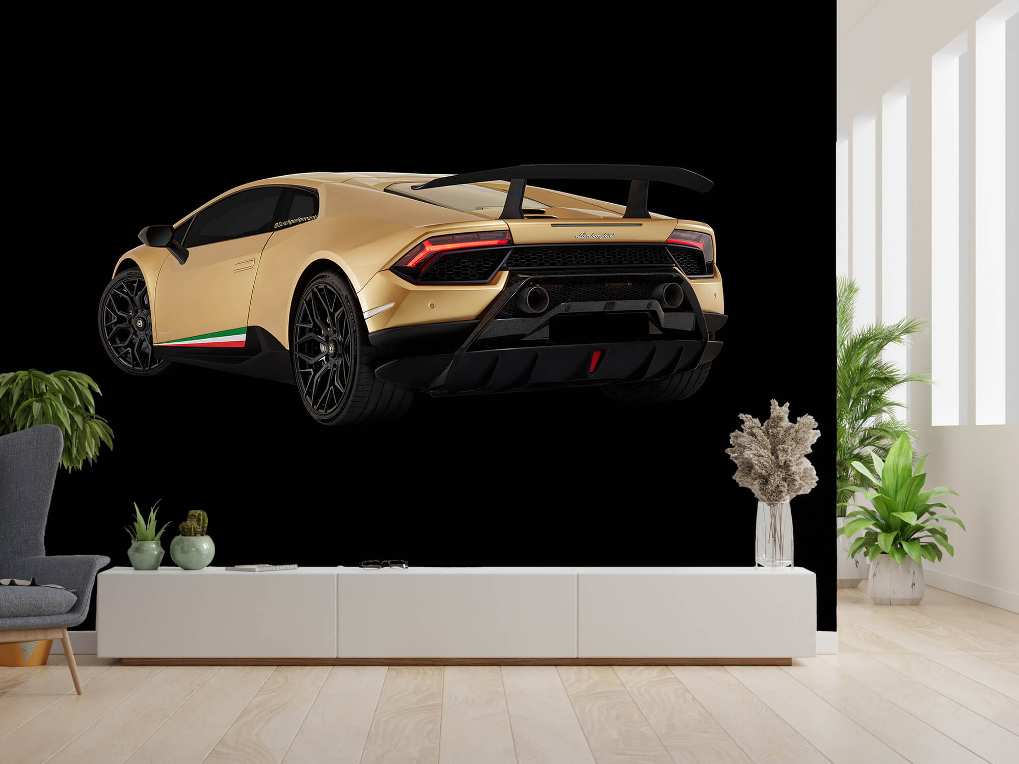 Wallpaper Lamborghini Huracán - Linker achterkant, zwart 9