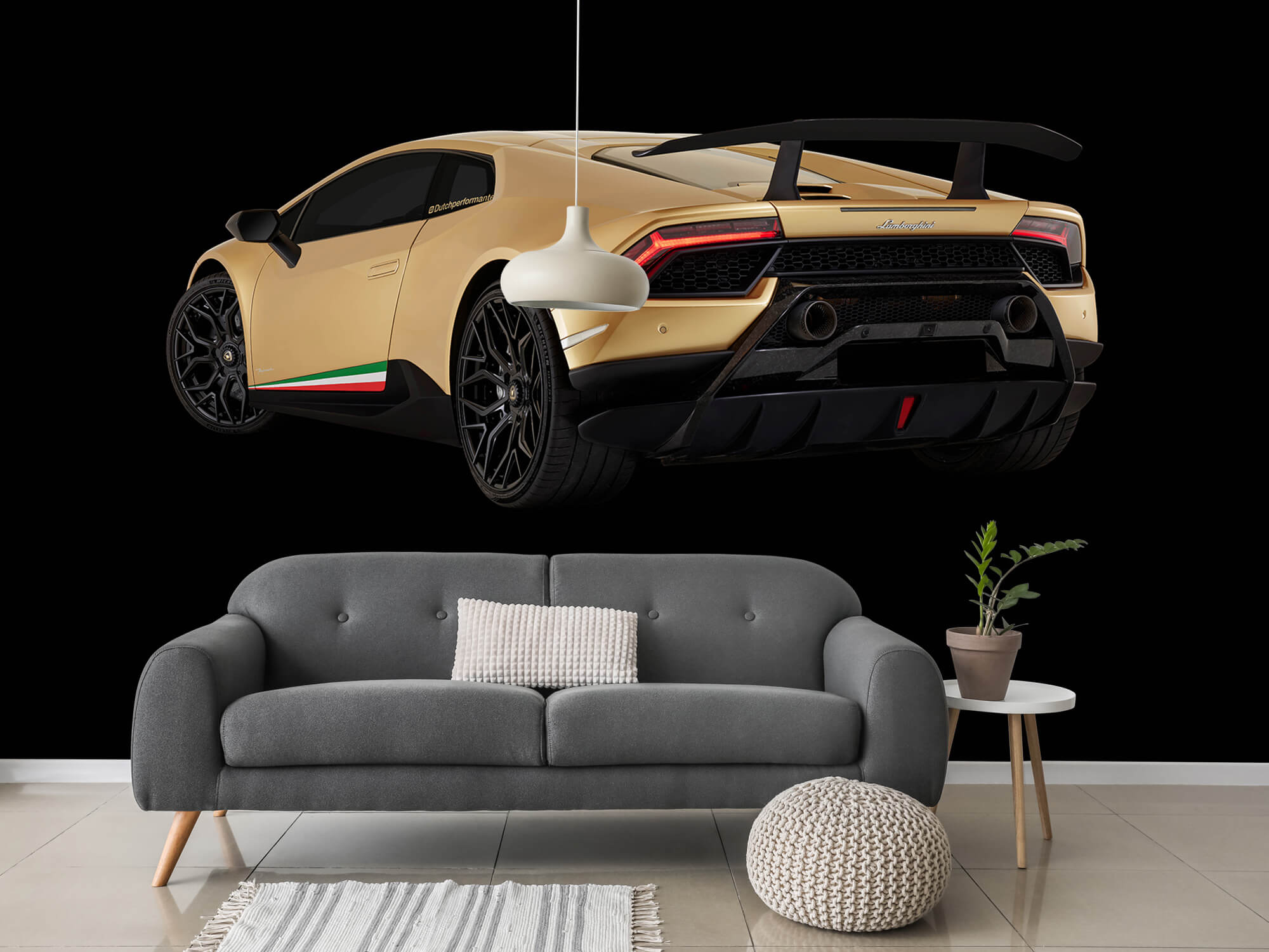 Wallpaper Lamborghini Huracán - Linker achterkant, zwart 3