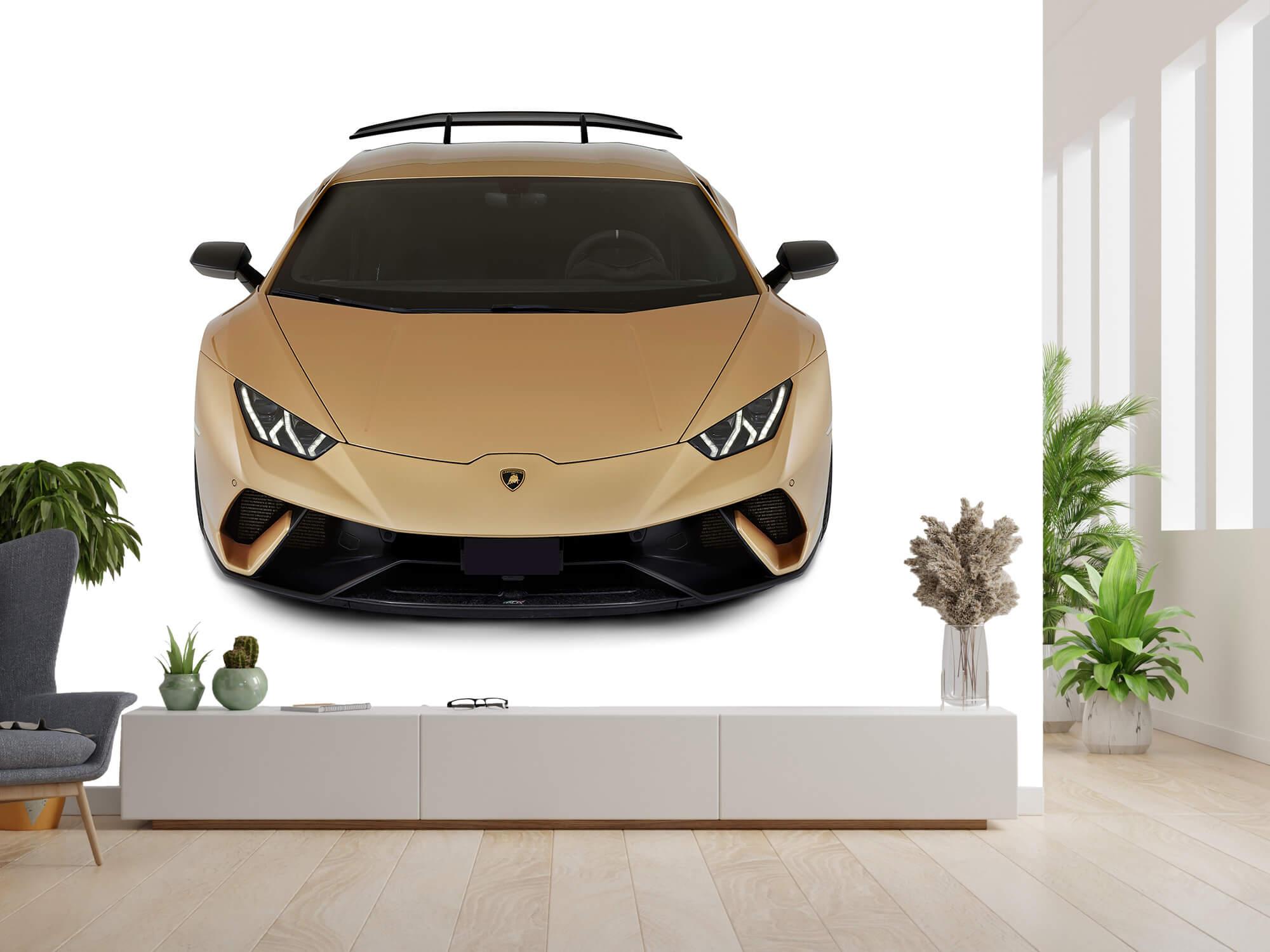 Wallpaper Lamborghini Huracán - Voorkant vanaf boven, wit 4