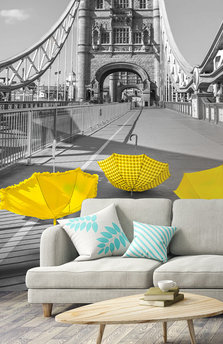  Gele paraplu's op Tower bridge 7