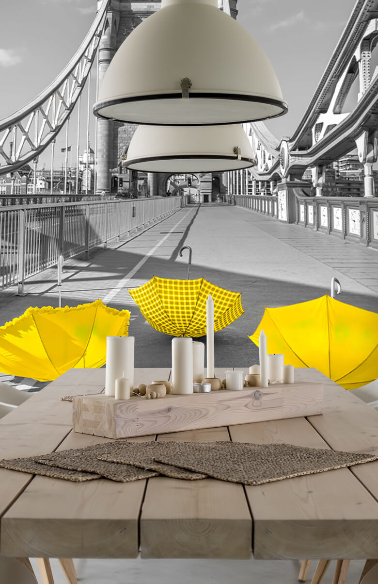  Gele paraplu's op Tower bridge 8