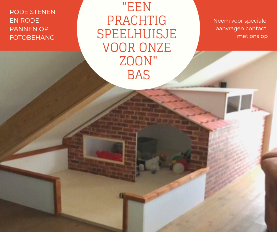 Behang met rode bakstenen